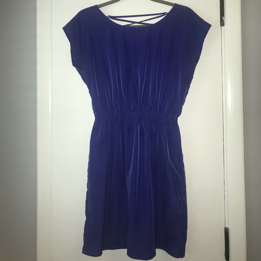 Short Sleeve Laced Back Dress